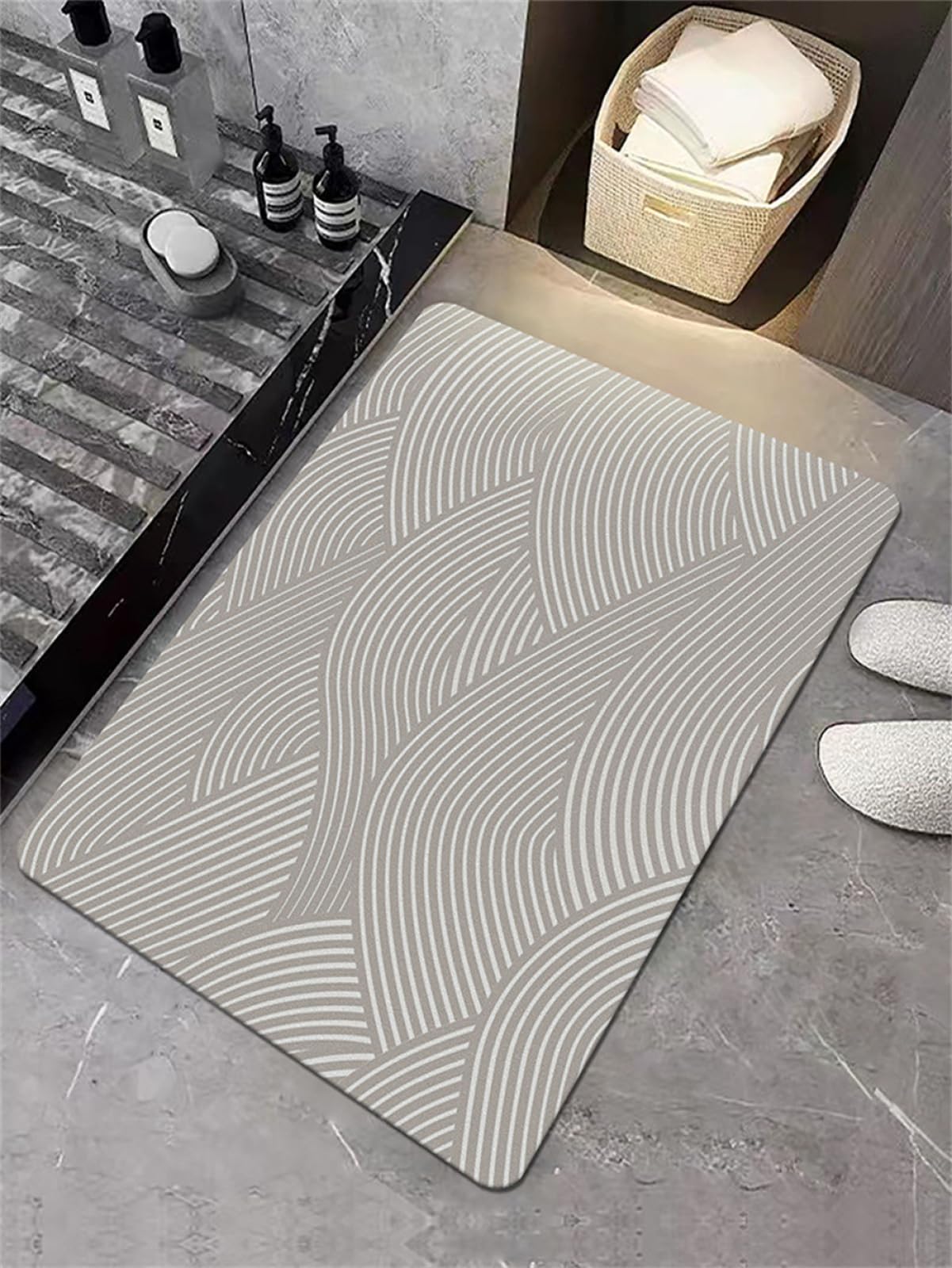 Badematte Rutschfest 40x60 Cm – Saugstarker Duschvorleger, Schnell Trocknend, Waschbar