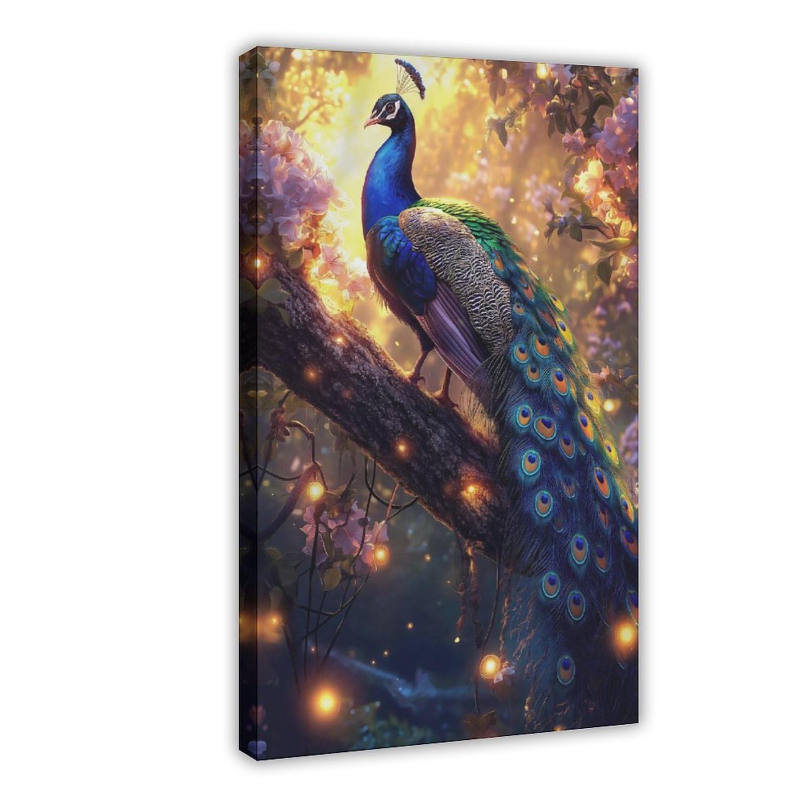 Qnvjqkdsi Frame Peacock Art Canvas Poster Bedroom Decor Landscape Office Room Decor Gift 24" L X 36" W