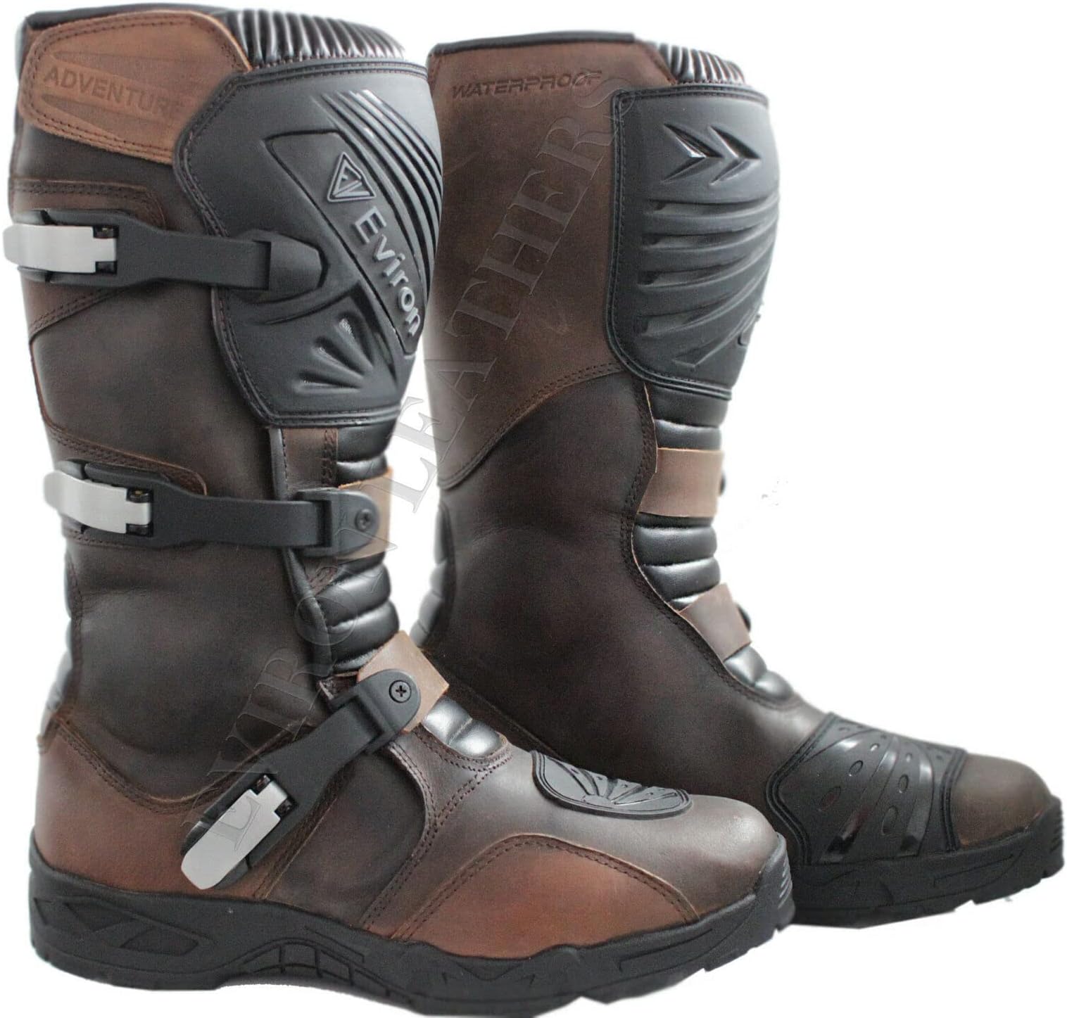 EVIRON Adventure Motorcycle Motorbike Leather Boot MX Off Road Boots (numeric_12)