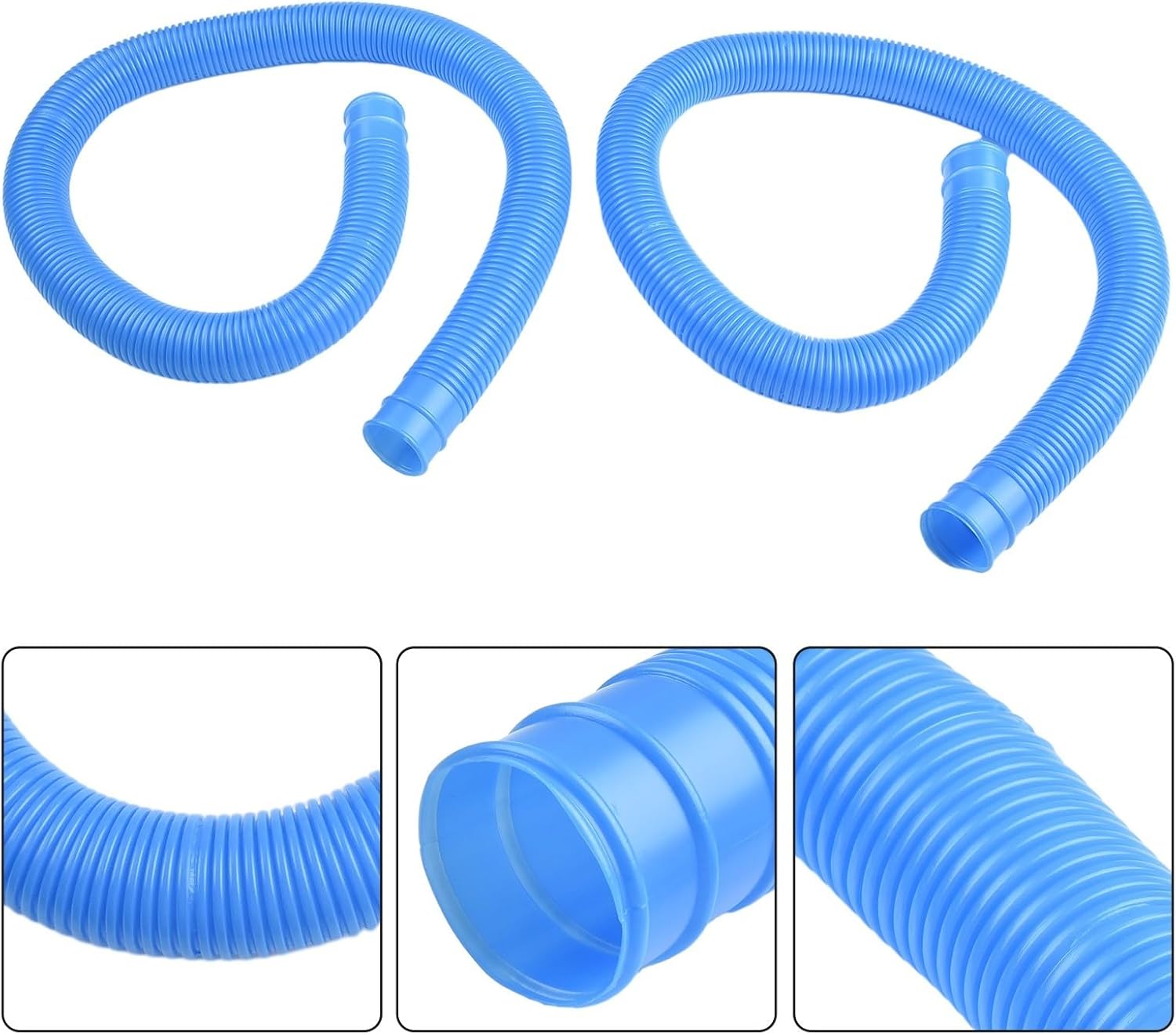Above Ground Pool Pump Replacement Hose 1.25 Inch Accessory for Swimming Pools, 39 Inch Length Flexible PVC Spiral Winding Structure Leak Proof Lightweight(blue)