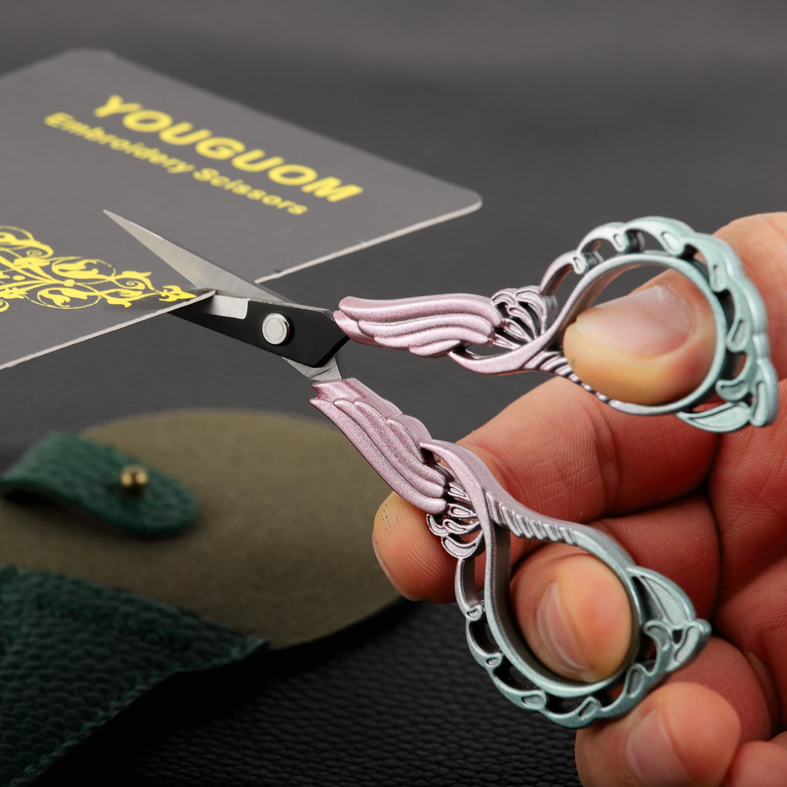 YOUGUOM Sharp Detail Scissors with Case Embroidery Sewing Crafting Scissor for Needlework Threading Craft Artwork DIY Tools - Image 4