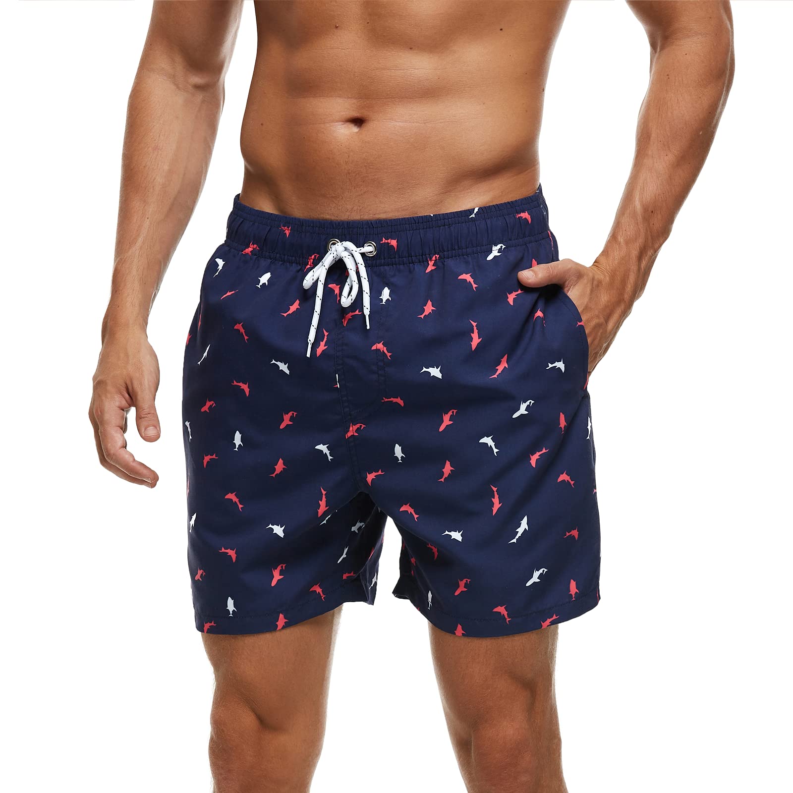 TMEOG Costume Uomo Mare Pantaloncini Casual, Costumi da Bagno Uomo Surf Lungo Costume da Spiaggia Piscina Pantaloncino Estivo con Tasche e Coulisse Regolabile