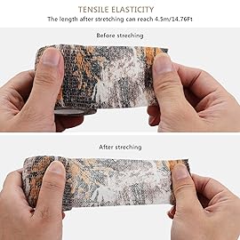EAmber Camo Wrap Tapes Camouflage Form Wrap 1.96\'\' x 177\'\' Military Army Hunting Self-Adhesive Protective Bandage for Flashlights,Bicycle