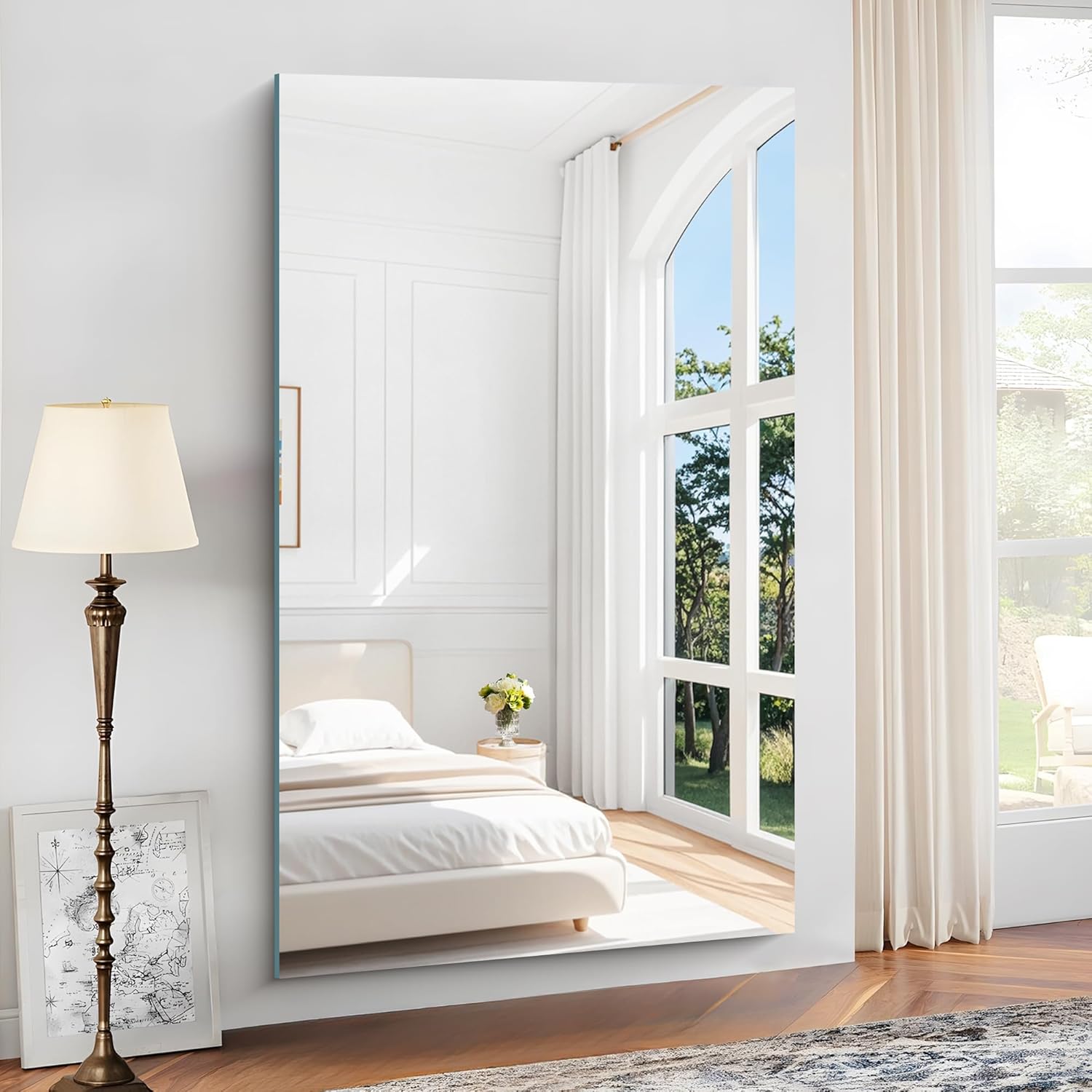 KOCUUY Large Frameless Mirror,60x36 Inch Rectangle Bathroom Vanity Mirror for Over Sink, Upgraded Shatterproof Unframed Design for Bedroom, Living Room, Entryway