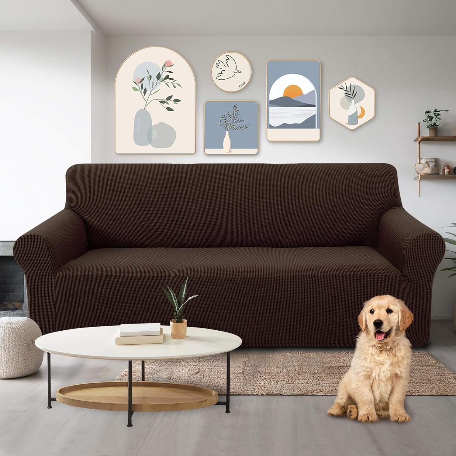 U-NICE HOME Stretch Sofa Cover and Loveseat Cover