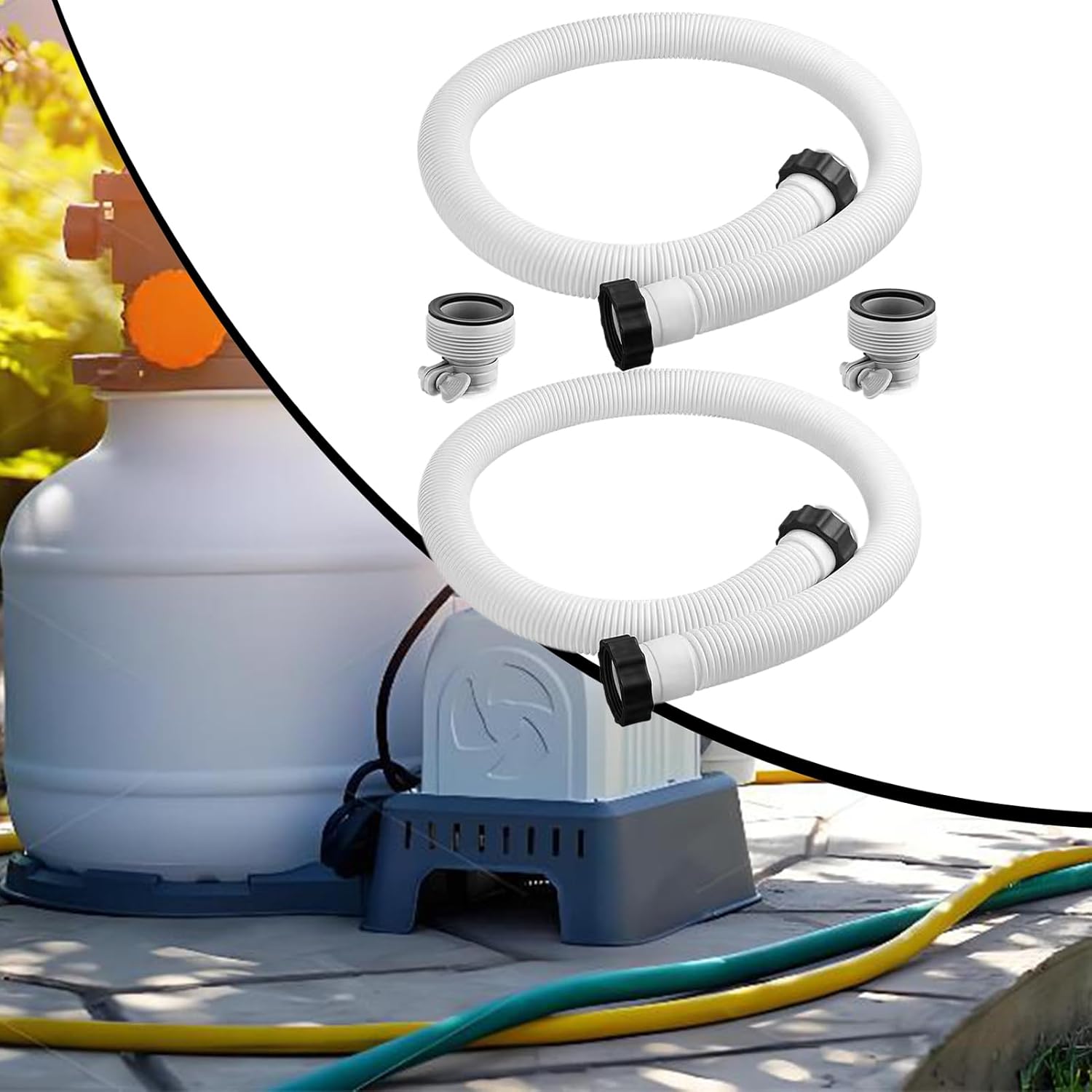 2 Pack Pool Hoses for Aboves Ground Pools 1 1/2 Inch Diameter x 59" Long Pool Pump Hose Replacement, Aboves Ground Pools Filter Pump Hoses Accessories