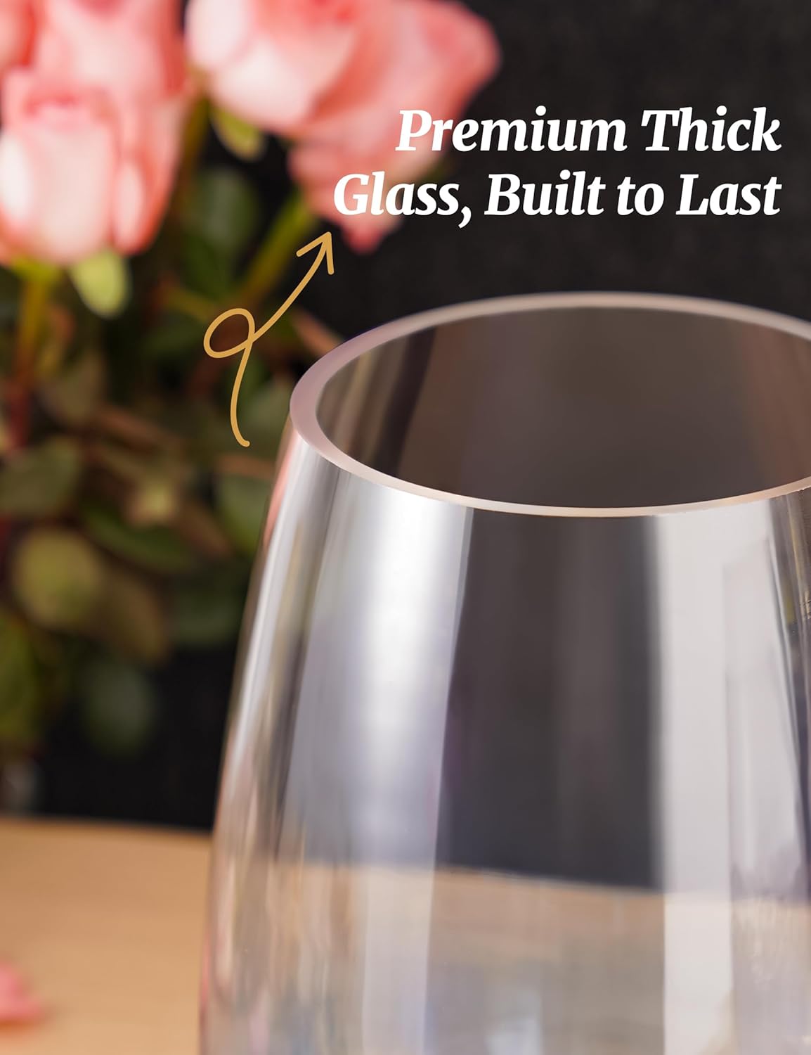 NiHome 138oz Giant Wine Glass for Dining Table, Bar Counter, Living Room, Oversized Thickened Glass Beverage Cup for Serving Wine, Champagne, Fruits, Snacks, DIY Drinks, Decorative Centerpiece (Clear) - Image 7