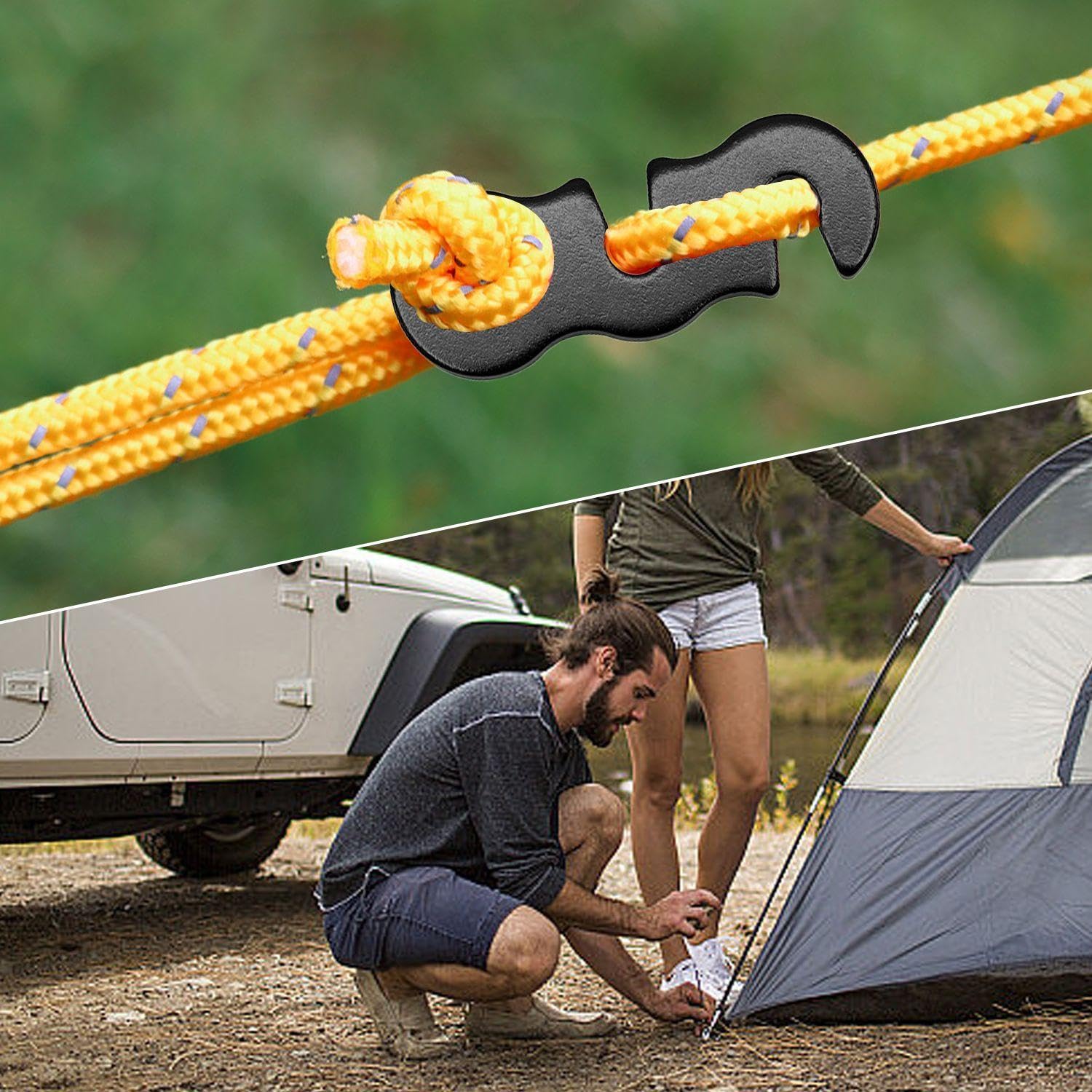 40 PCS Tent Tensioners – Aluminum Alloy Rope Adjusters, S-Shaped Wind Rope Buckles For Camping, Canopy, Shelter & Outdoor Gear