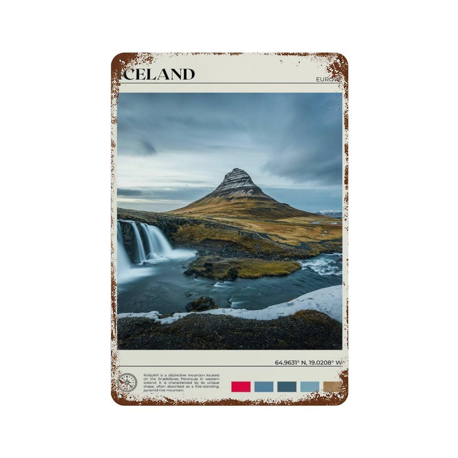 xiaoxiaoshen Real Photo Iceland Decor Europe Wall Decor Art Metal Tin Poster Modern Home Decor Art Home Bar Shop Decorations Vintage Sign 30x20cm