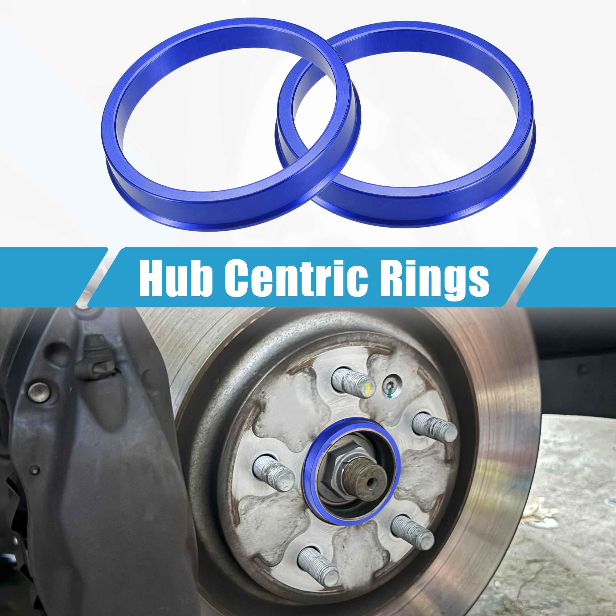 A ABSOPRO Set di 4 anellos centrici per cerchi auto OD 66,6 mm a ID 57,1 mm anellos centrici per cerchi in lega di alluminio blu