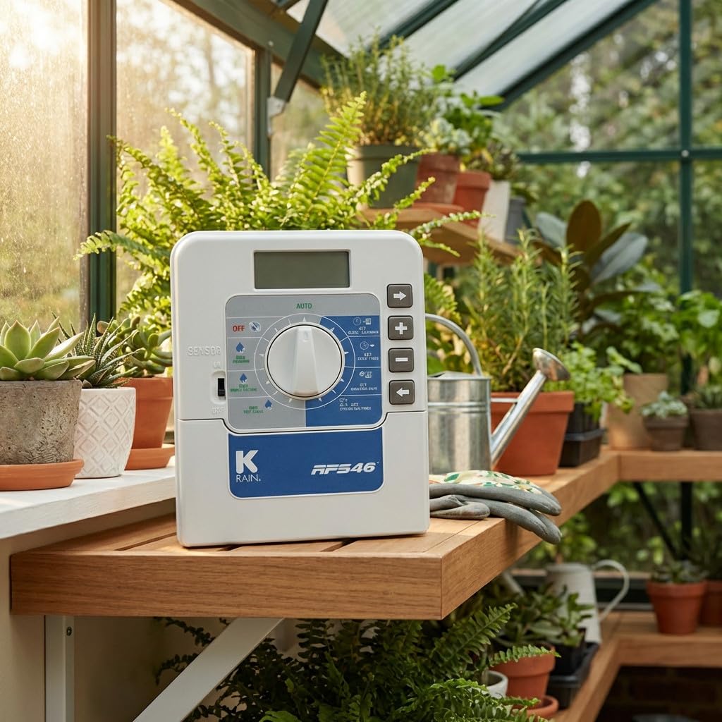 Suinga Programmatore Irrigazione RPS46 4 Zone Interno K-Rain | Irrigazione automatica per giardino | Timer per irrigazione elettrica