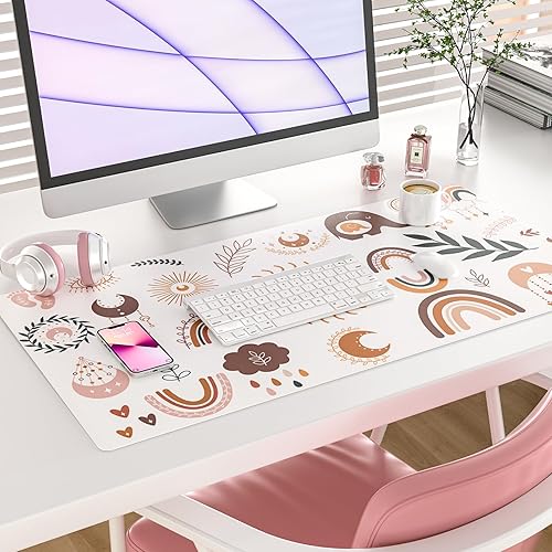 Miniatura 2 de Colorful Star Bonita almohadilla de escritorio bohemia, impermeable, grande, para juegos, para niñas y mujeres, lindos accesorios de escritorio,