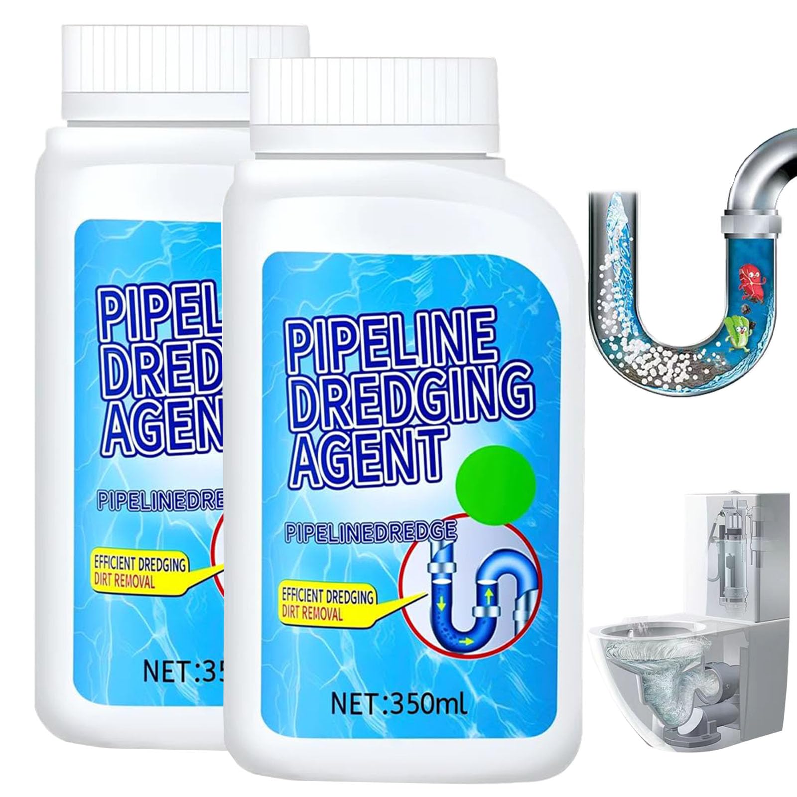 Pipeline Dredging Agent Powder, Powerful Pipe Dredging Agent for Kitchen and Toilet Pipelines, Sink Drain Cleaner, Powerful Sink and Drain Cleaner