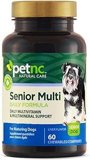 Petnc Natural Care Senior Multi Chewables (60 Count), Daily Dog Multivitamin & Multimineral Support, Includes Zinc, Magnes...