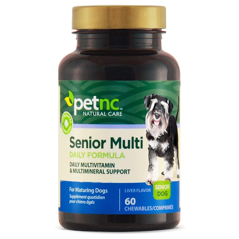 Suplemento multivitamínico mastigável para cães seniores PetNC Natural Care, sabor fígado, 60 unidades