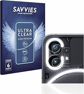 Savvies Screen Protector compatible with Nothing Phone (1) (ONLY Camera) Protection Film Clear 6-Pack