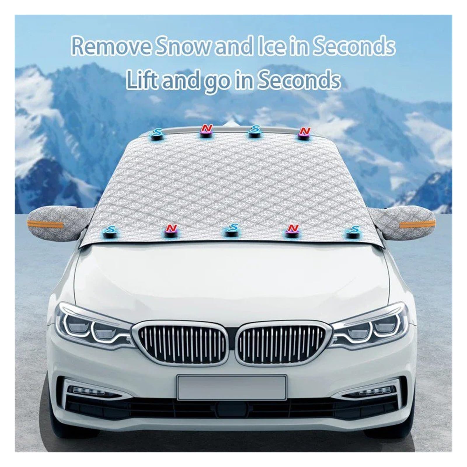 Osłona przeciwśnieżna na przednią szybę zamiennik do BMW dla X1 dla X2 dla X3 dla X4 dla X5 dla X6 dla X7 dla IX magnetyczna osłona przednia przednia przednia szyba samochodu zapobiega lodowi i słońcu