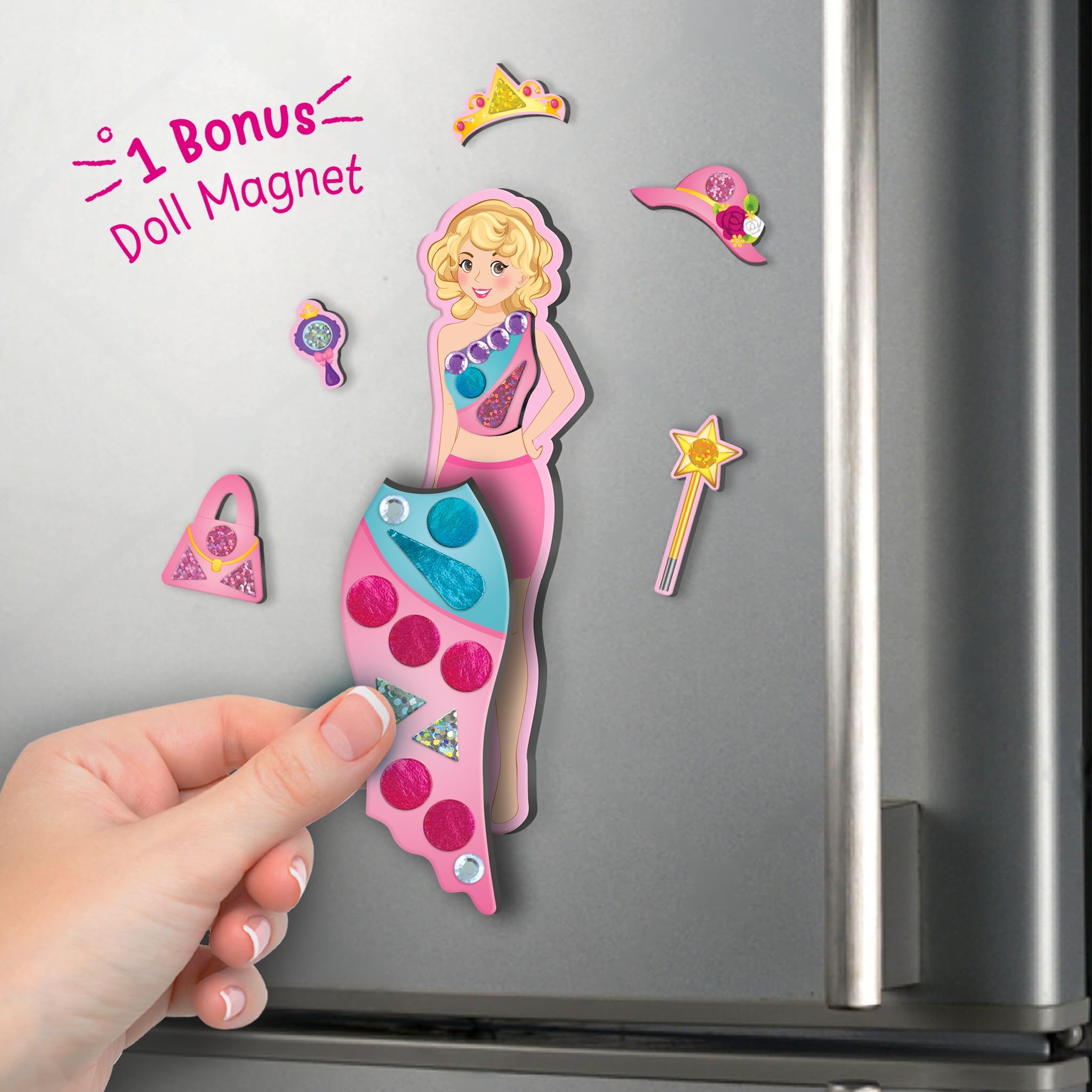 Imagimake DIY Magnetic Dress-Up Princess |Pretend Play Toys for Girls | 30 Magnetic Dresses & Accessories | Interchange & Create Unlimited Outfits | Birthday Gift for Girls Ages 3,4,5,6,7,Multicolour 2