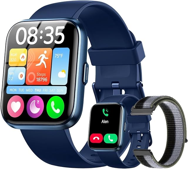 Quican Smart Watch (Android & iPhones), 1.8" HD Alexa Built-in Smart Wacthes for Women Men with Heart Rate Monitor, Sleep/Step Tracker, 120+ Sports Fitness Watch for Women, 3ATM Waterproof Sport Watch