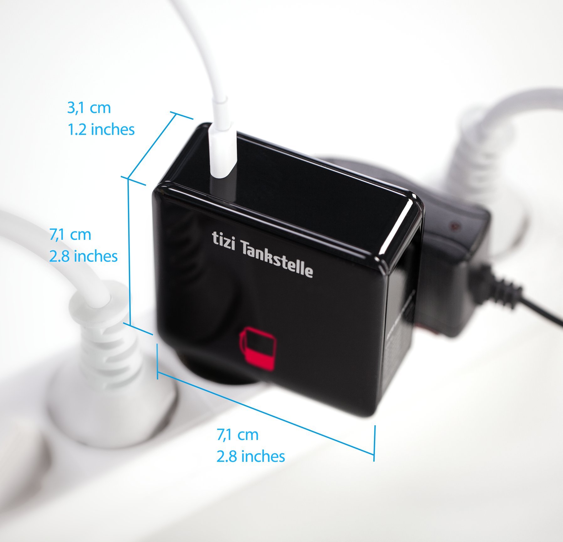 equinux tizi stacja benzynowa USB-C (60 W) - czarna - kompatybilna z Apple ładowarka PD (ładowarka ścienna z Power Delivery) - kompatybilna z Apple MacBook Pro, iPad, iPhone. Zasilacz w podróży (100-240 V)
