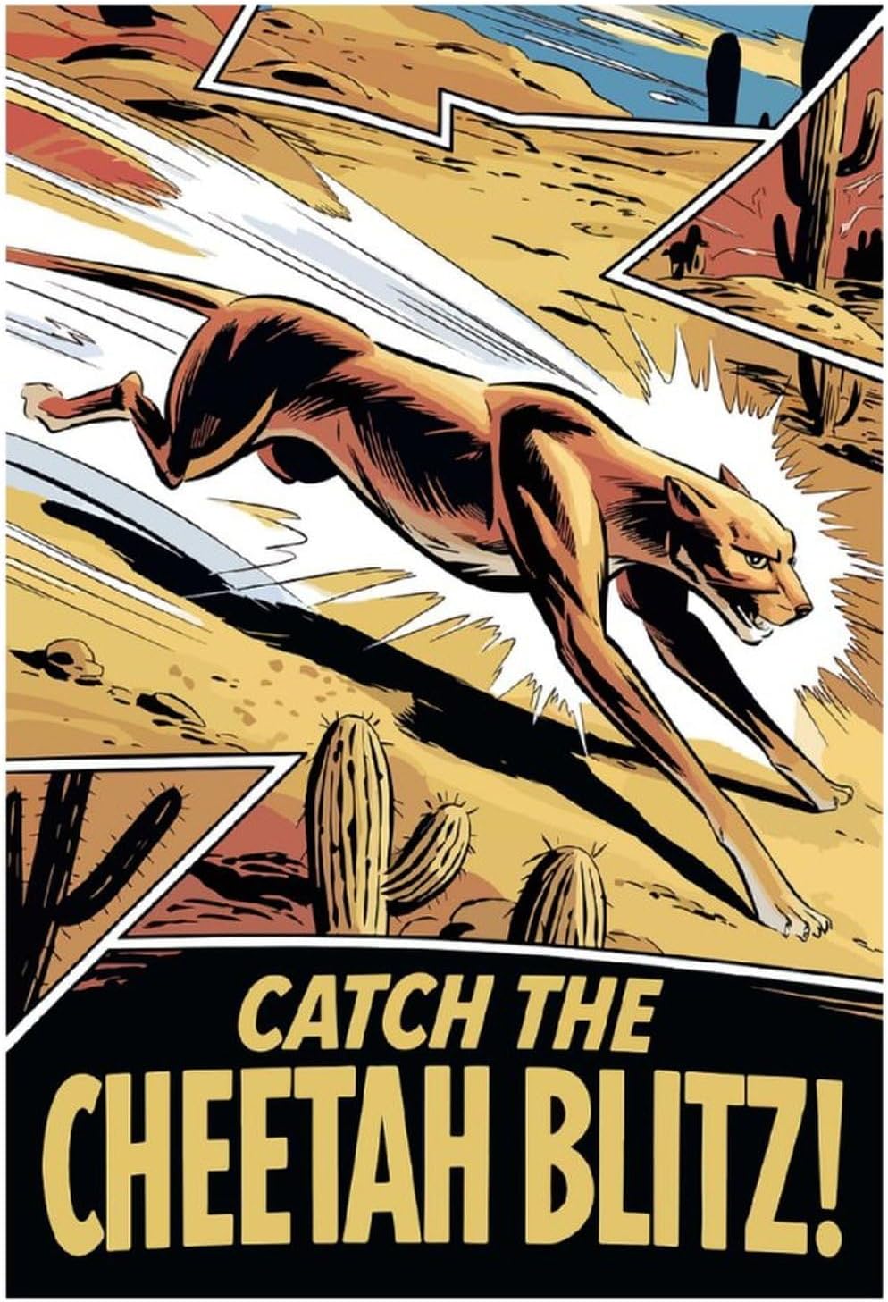 Cheetah Blitz Comic Art Diamond Painting Gem Art Kit and Crafts Diamond Art Kits Adults for Home Wall Decor Relaxing Fun 8"x12"