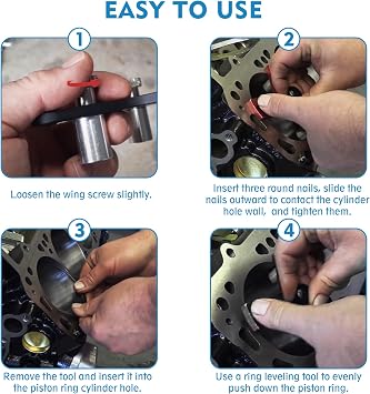 Universal Piston Ring Squaring Tool for End Gap 2-5inch Bores