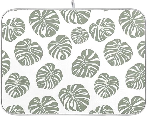 Vista 112 de Tapete de secado de platos de mariposas botánicas para encimera de cocina, almohadilla de secado de microfibra absorbente, grande, 18 x 24 pulgadas