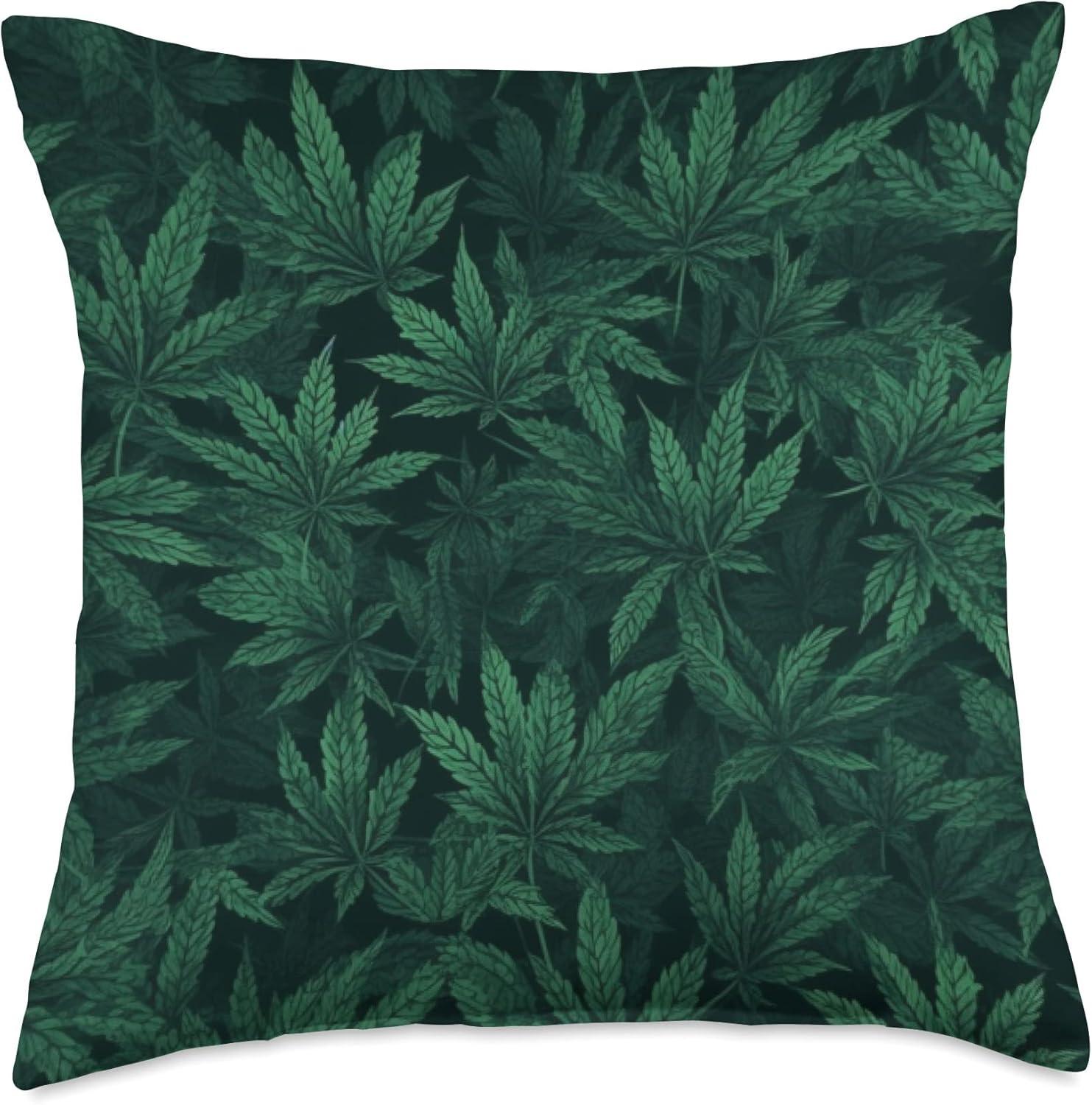 Weed Leaf pattern - Pot-head Sativa and Indica In the Sheets Throw Pillow
