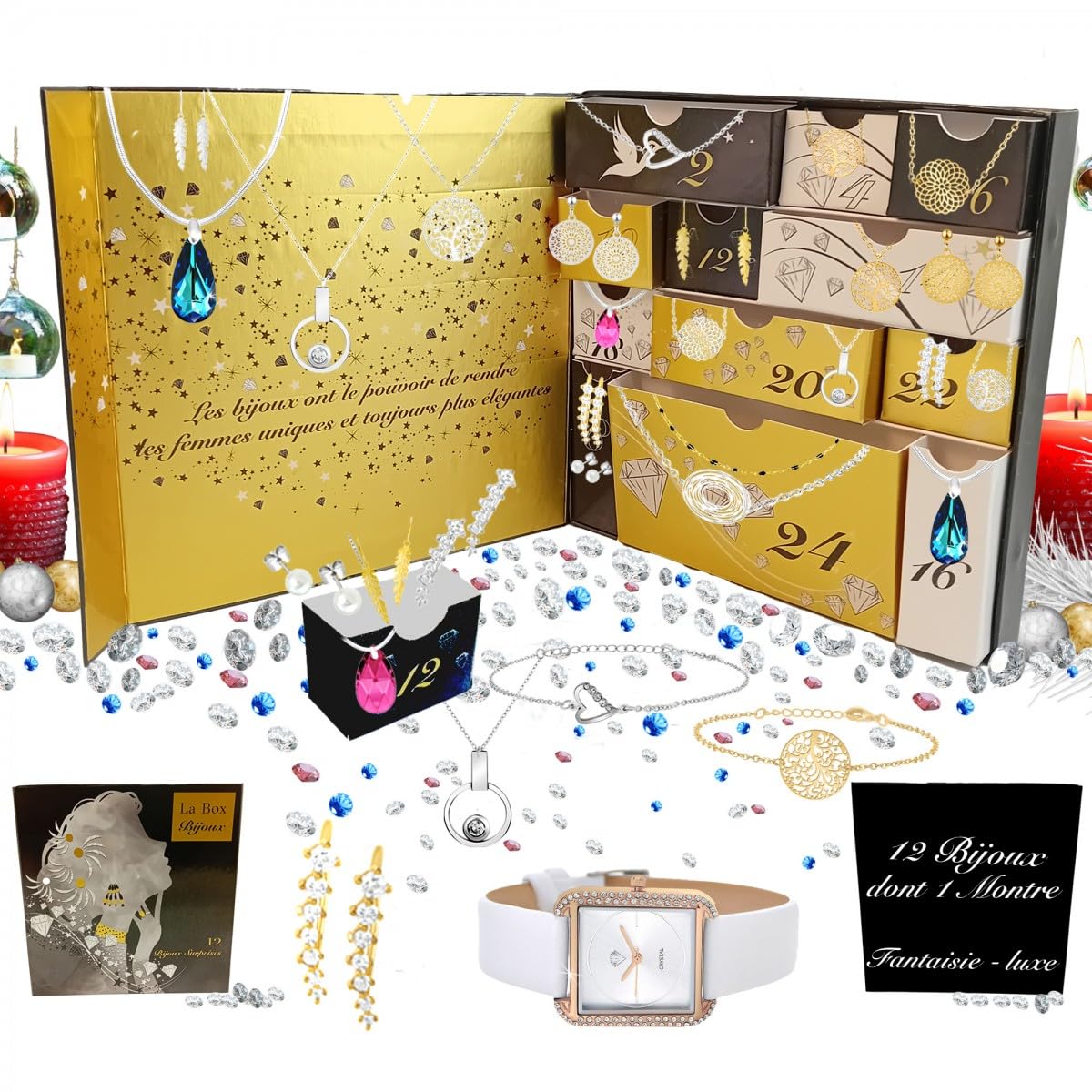 Calendario de Adviento SC Crystal - 11 joyas y 1 reloj