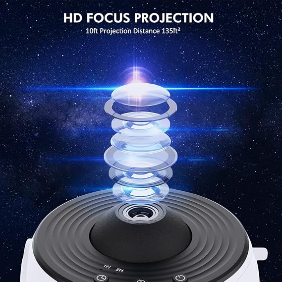 Star Projector, Planetarium Light Galaxy Projector, Night Light with 12 Replacement Discs, Large Projection Area, HD Image with Solar System Constellation Moon for Kids Adults Bedroom Ceiling