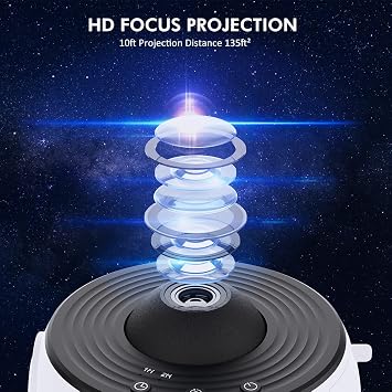 Star Projector, Planetarium Light Galaxy Projector, Night Light with 12 Replacement Discs, Large Projection Area, HD Image with Solar System Constellation Moon for Kids Adults Bedroom Ceiling