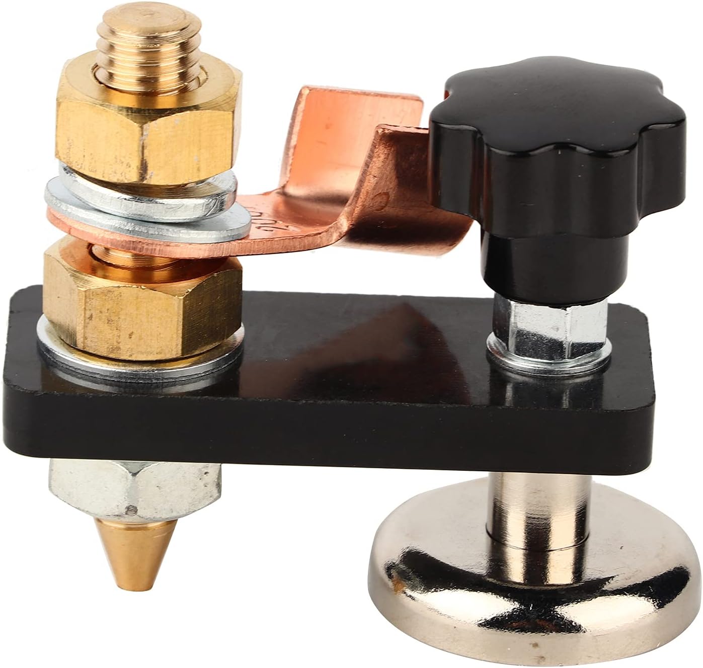 Eujgoov Magnetic Welding Ground Clamp, Welding Ground Clamp Single Head Welding Magnetic Head 0.2in Insulation Board Soldering Grounding Connector
