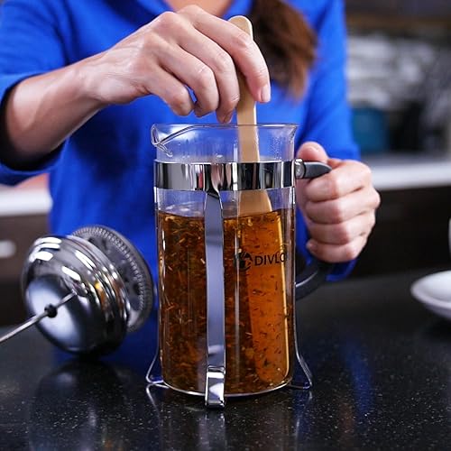 Miniatura 7 de Cafetera de prensa francesa, 34 onzas, 8 tazas, cuchara de clip y 2 filtros adicionales incluidos Divlor