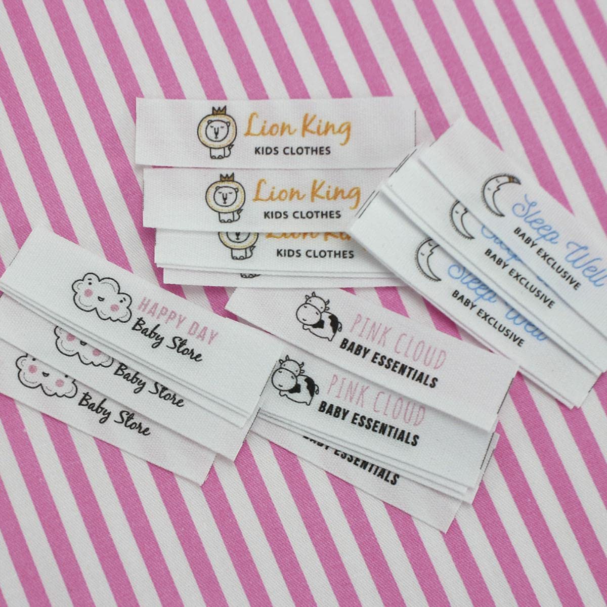Etiquetas personalizadas para niños Etiquetas de ropa de algodón lavable Etiquetas personalizadas de algodón hechas a mano para niños personalizadas (5272) -200 piezas
