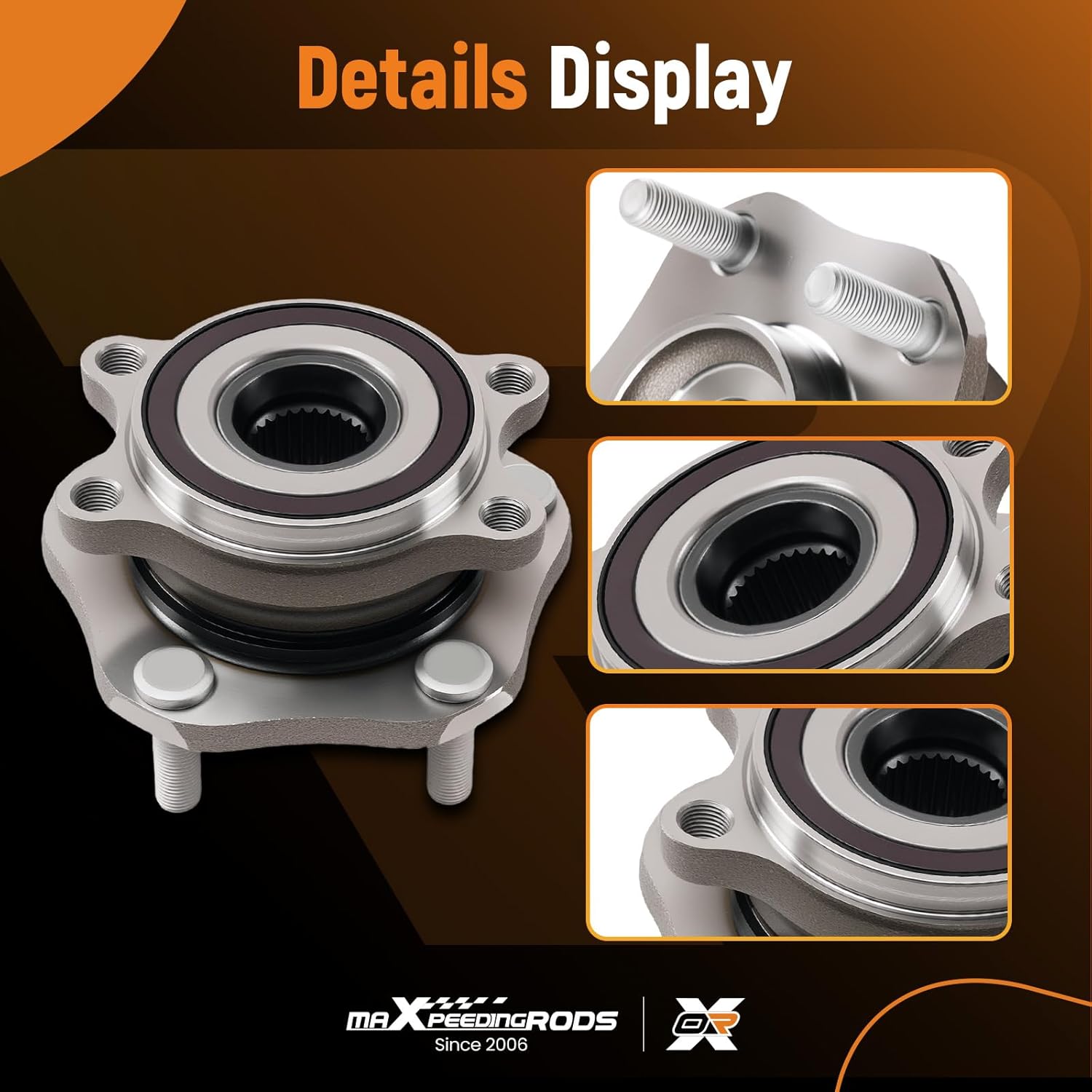maXpeedingrods 513357 2pcs Front Wheel Bearing and Hub Assembly for Nissan Rogue 2014-2023, Qashqai 2017-2018, Rogue Sport 2017-2022 All Models 5 Lug W/ABS