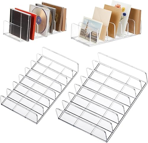 Leinuosen Paquete de 4 organizadores de maquillaje divididos de 7 secciones para paleta de sombras de ojos y lápiz labial, organizador de paleta de