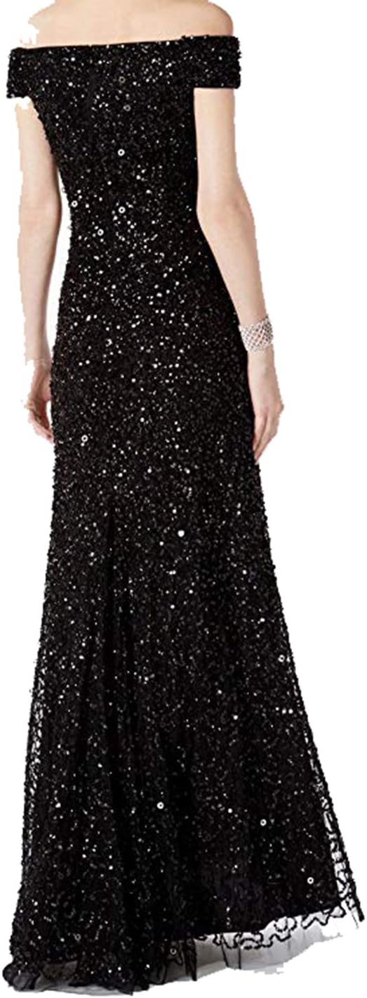 Adrianna Papell Women's Off The Shoulder Crunchy Bead Gown - Image 2