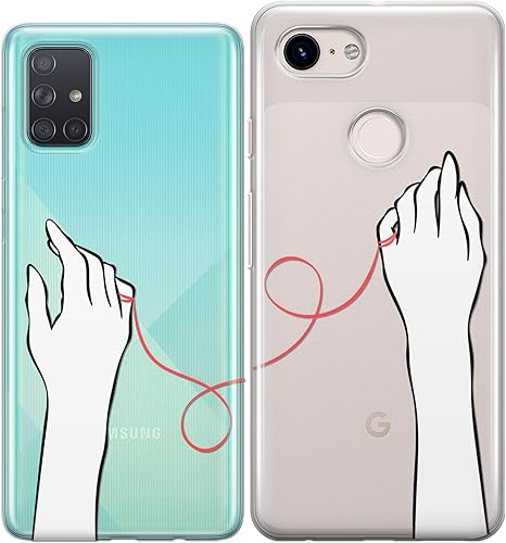Miniatura 6 de Fundas a juego para parejas compatibles con iPhone 15 14 13 Pro Max 12 Mini 11 Xs 6s 8 Plus 7 Xr 10 SE X 5 Lindas nuevas manos rojas Cadena del