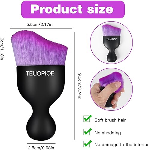 Miniatura 9 de Cepillo de limpieza interior de coche, cepillo para el interior del automóvil, cepillo para detallar el polvo, herramienta de limpieza interior del