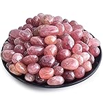 SigMntun Polished Strawberry Quartz Crystals - 72 pcs Handpicked Tumbled Gemstones Rocks, Pebbles for Reiki, Chakra, Healing, Home Decor