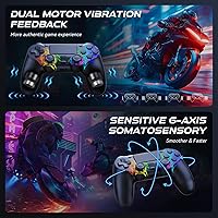 Vista 4 de Fanyooge Controller Wireless for PS4, 2 Pack Spider Pattern RGB Controller for Ps4 with Hall Effect Joystick1000mAh BatteryUSB CDual Vibration6-Axis