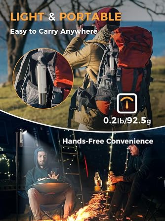 Smiling Shark LED Flashlight, G2 Small Flashlights Powerful Rechargeable with COB Sidelight & Hook and Diffuser 3 Mode Zoomable Multi Functional Camping Flash Light for Outdoor/Hiking/Emergency, White