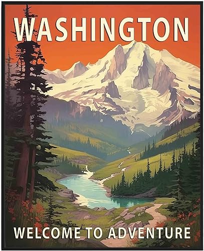 Miniatura 16 de Póster artístico de Tennessee, decoración artística de paisaje retro de Estados Unidos, pintura de montaña y paisaje de aventura para dormitorio,