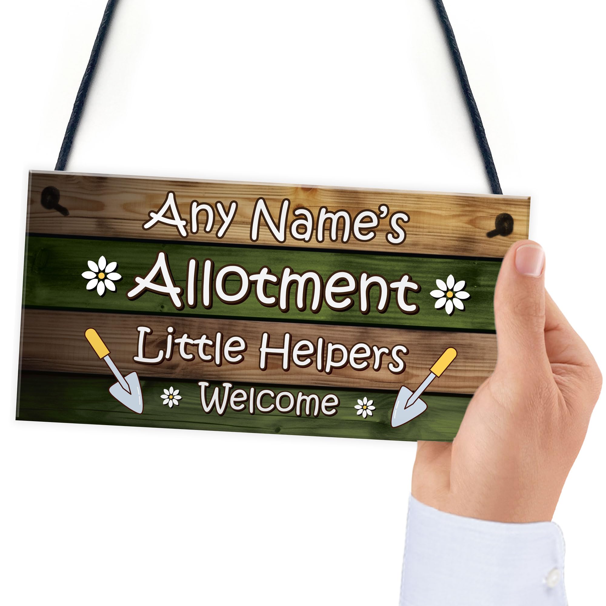 Red Ocean Allotment Sign Personalised Hanging Sign For Garden Summerhouse Shed Gift For Men Women
