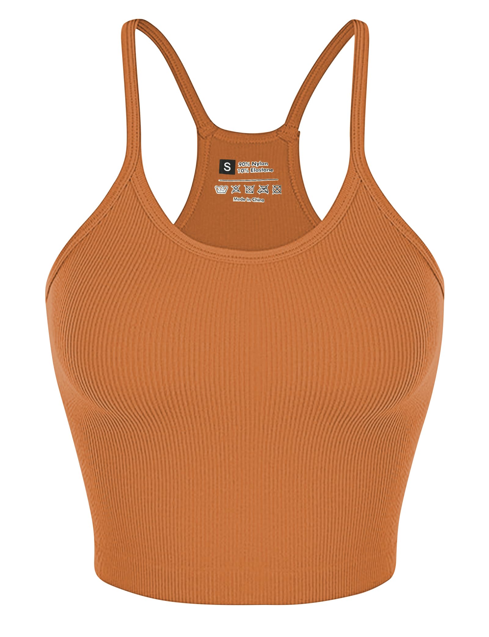 Camisole de sport basique sans couture orange taille S coupe longue - 8