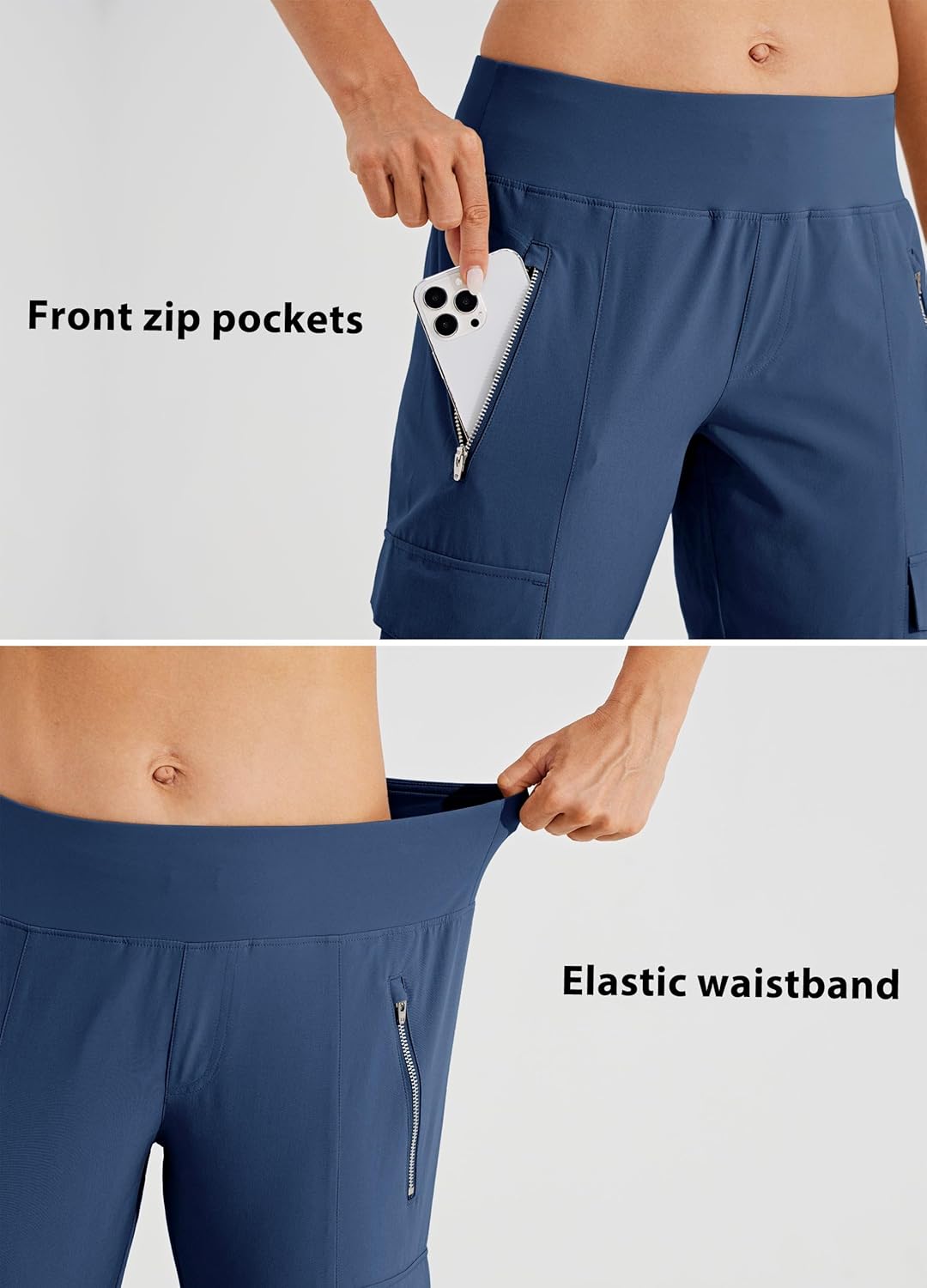 Willit Women's Golf Pants with Pockets Athletic Quick Dry Pants Lightweight Cargo Travel Water Resistant - Image 4