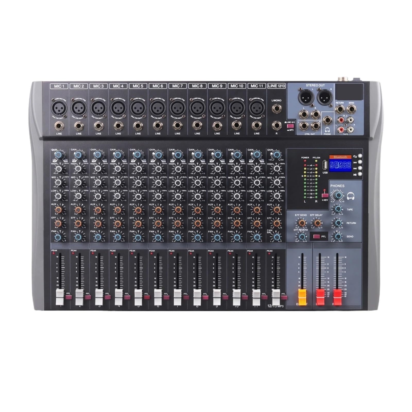 Console De Mixage Audio For DJ, Série CT, Connexion Bluetooth, Adaptée Aux Studios D'enregistrement, Bars Et Répétitions(12 black)