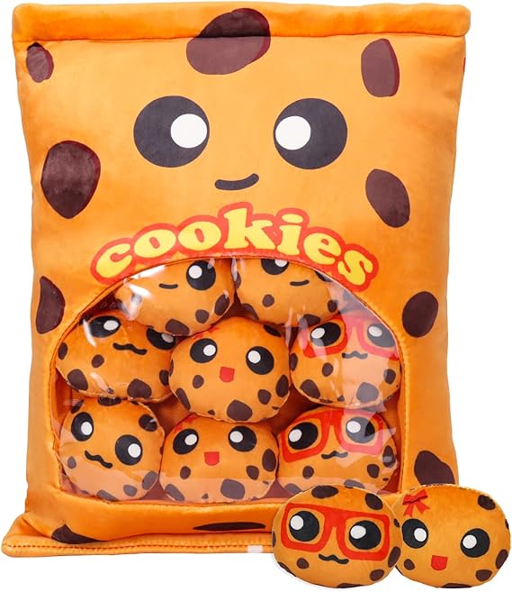 Cookies Plush Pillow Throw Pillow, Yummy Food Pillow Bag of