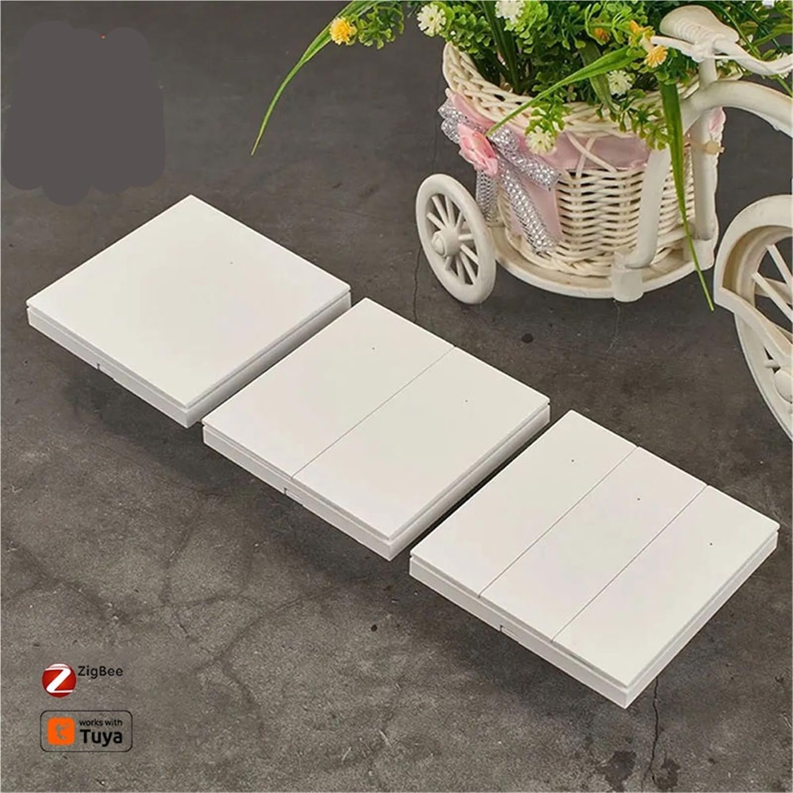 Conmutador Interruptor Pared Interruptor de luz inteligente con pulsador neutro, 1, 2 y 3 entradas, blanco negro, for pared, hogar(White 2-Gang)
