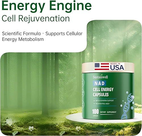 Miniatura 2 de Suplemento NAD con Quercetina Resveratrol Antienvejecimiento Antioxidante Energía Celular Apoyo a la Salud del Cerebro Vegano No GMO 100 Cápsulas